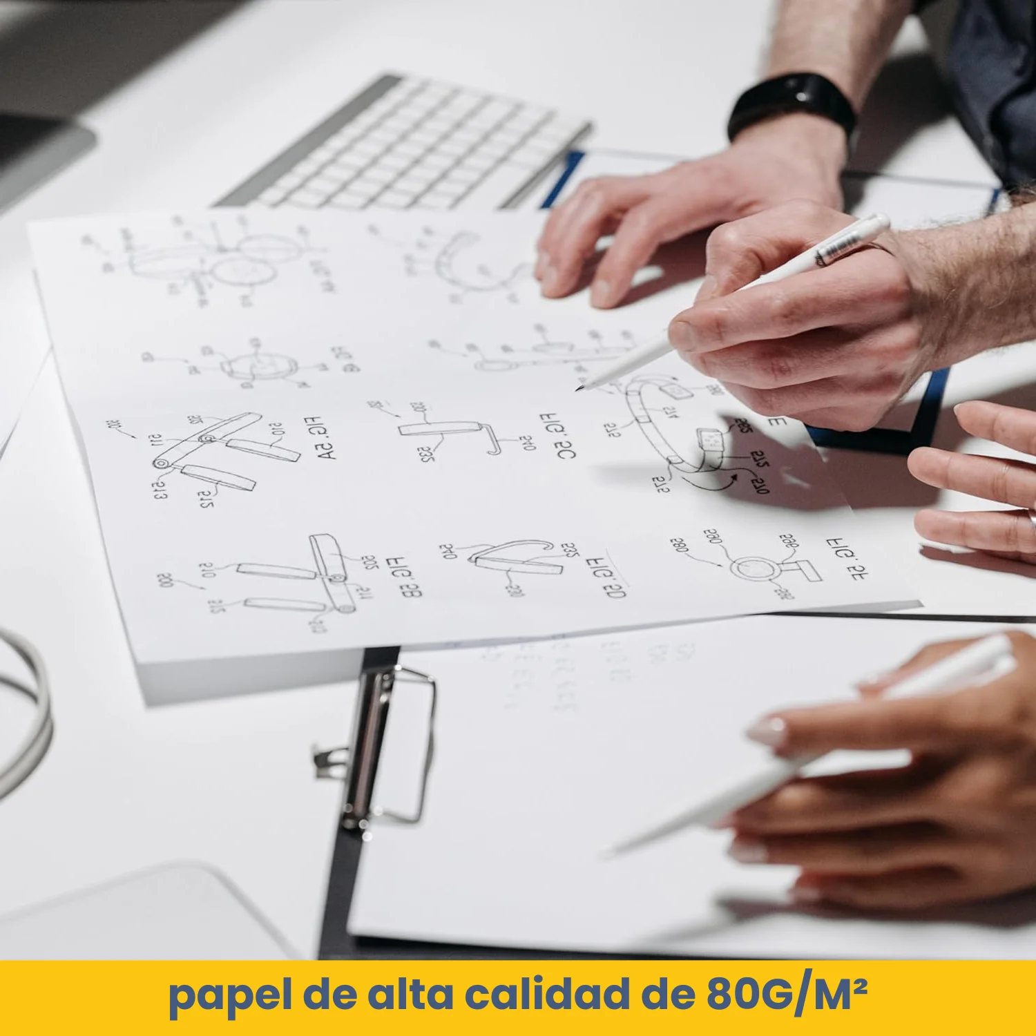 KROWN - Pack de 500/2500 Folios A4 80g, 500 Hojas por Pack, Papel Blanco Multiusos para Impresora, Fotocopiadora y Escritura, Ideal para Oficina, Hogar, Escolar y Uso Diario - Imagen 3