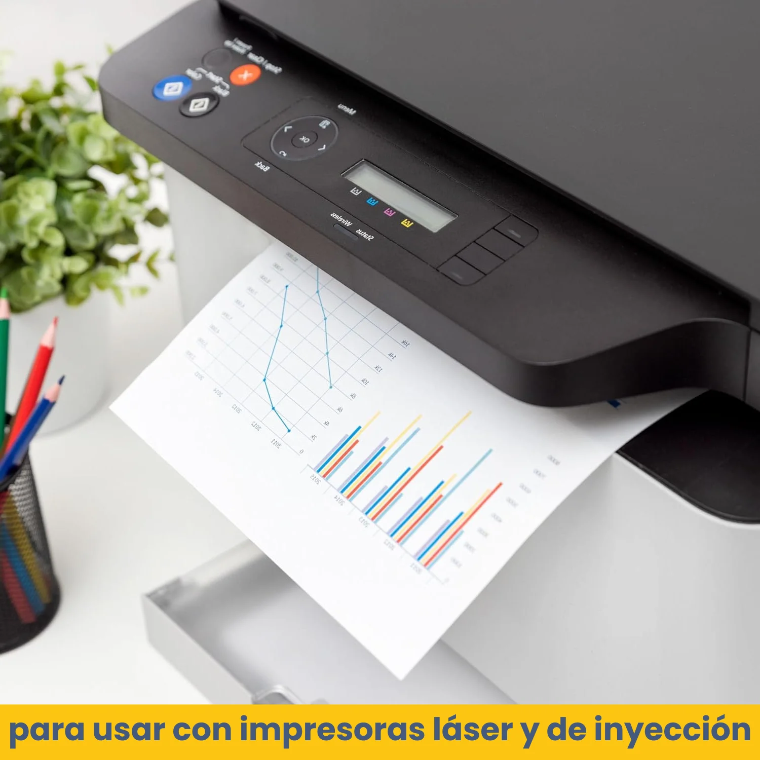 KROWN - Pack de 500/2500 Folios A4 80g, 500 Hojas por Pack, Papel Blanco Multiusos para Impresora, Fotocopiadora y Escritura, Ideal para Oficina, Hogar, Escolar y Uso Diario - Imagen 2