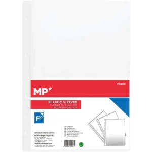 Fundas Perforadas A4 Pack 100 Unidades – Fundas Transparentes de Plástico Resistente, Tamaño Folio con Multiperforación Lateral, Acabado Transparente para Carpeta de Anillas, Oficina, Colegio y Archivo de Documentos