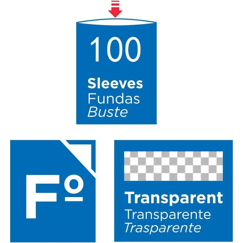 Fundas Perforadas A4 Pack 100 Unidades – Fundas Transparentes de Plástico Resistente, Tamaño Folio con Multiperforación Lateral, Acabado Transparente para Carpeta de Anillas, Oficina, Colegio y Archivo de Documentos - Imagen 3