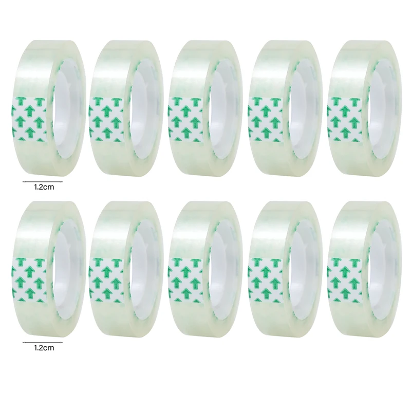20-1 rollo de cinta adhesiva transparente, 0,8 cm, 1,2 cm, 1,8 cm de ancho, cinta de sellado transparente fuerte para oficina, escuela, embalaje para el hogar, papelería - Imagen 19