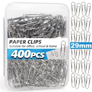 Clip de Metal plateado de 29mm, carpeta de papelería, marcapáginas, Clips de papel, organizadores para documentos de papel, suministros escolares de oficina