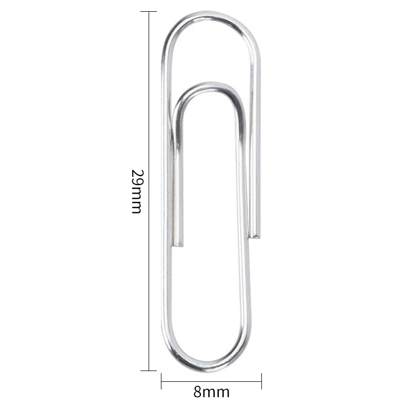 Clip de Metal plateado de 29mm, carpeta de papelería, marcapáginas, Clips de papel, organizadores para documentos de papel, suministros escolares de oficina - Imagen 6