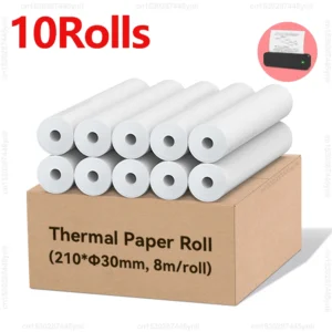 3/5/10 rollos de papel térmico A4, papel de impresión térmica resistente al aceite y al agua, 210x30mm, apto para impresora térmica A4 A40/X8 D210 S8 M08F