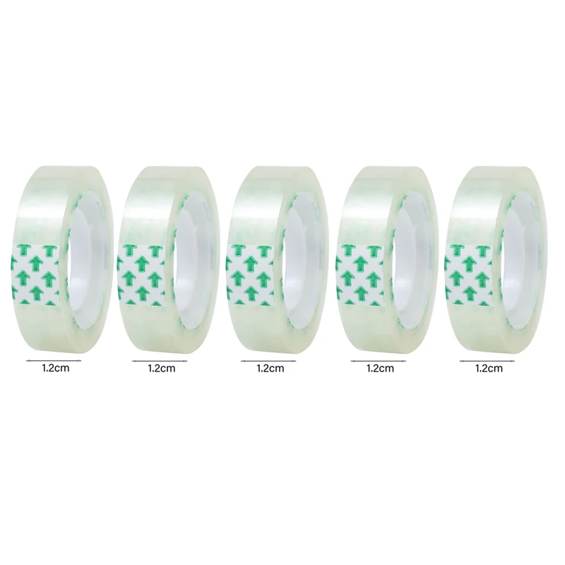 20-1 rollo de cinta adhesiva transparente, 0,8 cm, 1,2 cm, 1,8 cm de ancho, cinta de sellado transparente fuerte para oficina, escuela, embalaje para el hogar, papelería - Imagen 18