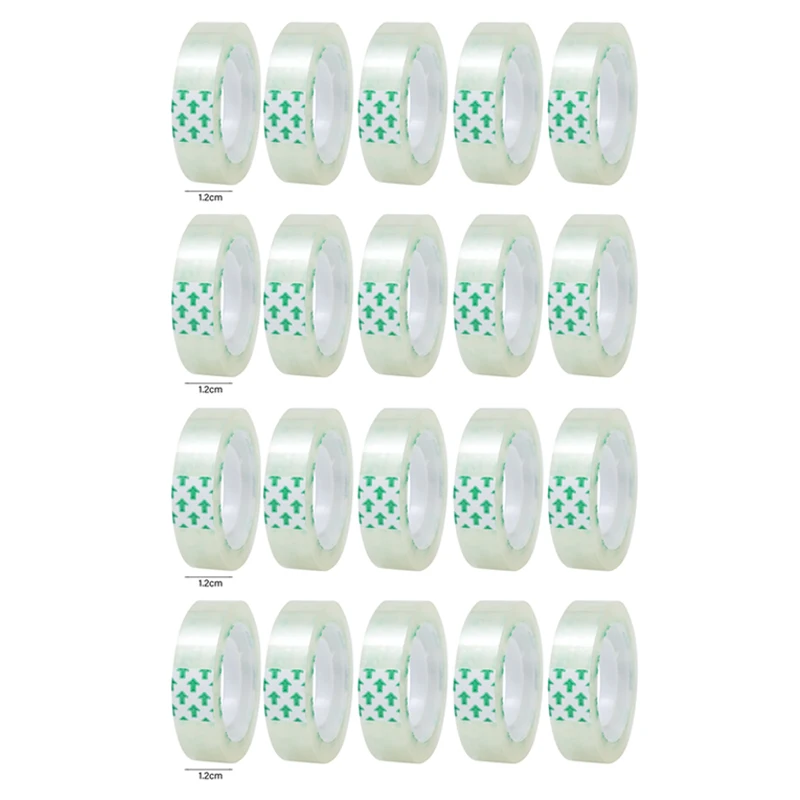 20-1 rollo de cinta adhesiva transparente, 0,8 cm, 1,2 cm, 1,8 cm de ancho, cinta de sellado transparente fuerte para oficina, escuela, embalaje para el hogar, papelería - Imagen 11