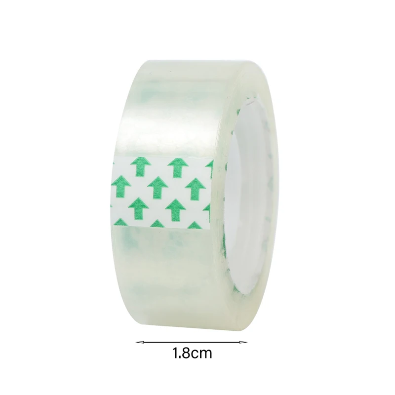 20-1 rollo de cinta adhesiva transparente, 0,8 cm, 1,2 cm, 1,8 cm de ancho, cinta de sellado transparente fuerte para oficina, escuela, embalaje para el hogar, papelería - Imagen 7