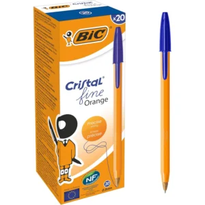 BIC Orange Original Fine Bolígrafo Punta Fina 0,8mm Azul (Caja de 20 Uds.)